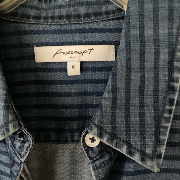 Foxcroft Tencel Stripped Shirt - Picture 9 of 10